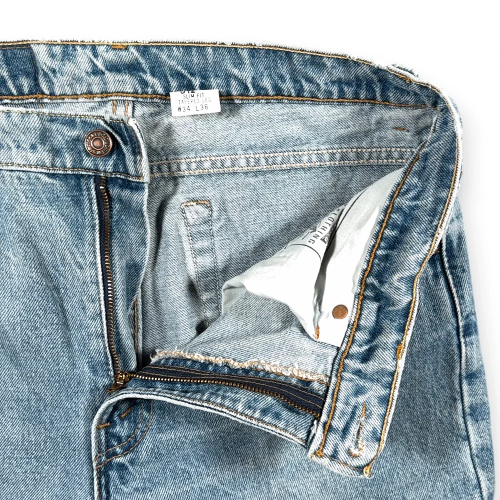 Vintage Levis Jeans Mens 34x36 Blue 512 Light Wash Denim Slim Tapered USA 90s